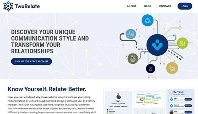 The TwoRelate website, headed Discover your unique communication style